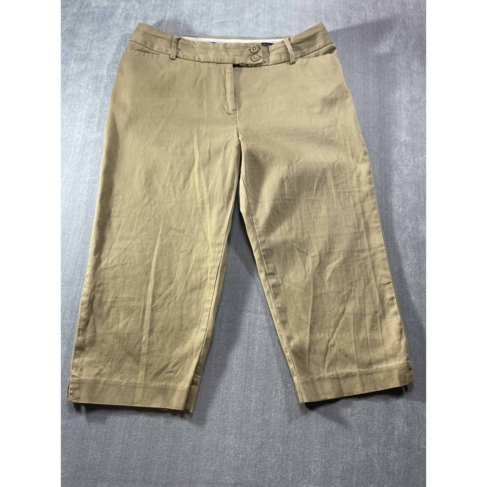 George London Fit Size 6 Wonens khaki Polyester Capri Slacks Pedal Pushers